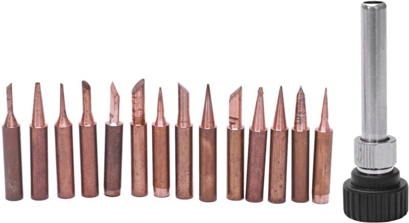 15 Stücke Reines Kupfer Lötmittel Eisenspitze 900M Spitze Für Löten Überarbeitung Station 936, 937, 938, 969, 8586, 852D