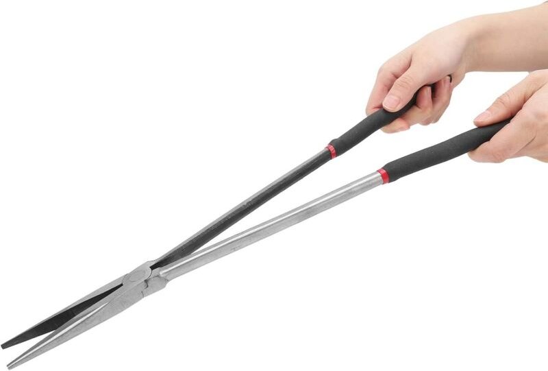BEBUSINGOTO Spitzzange, Mini-Spitzzange, extra lange Zange, 400 mm/16 Zoll, langlebige Spitzzange mit langem Griff, Repa...