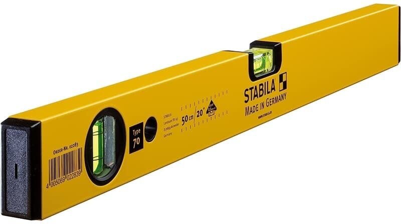 Stabila - Wasserwaage Type 70 Aluminium Richtwaage Messwerkzeug 30 - 200 cm, Ausführung: Type 70, 50 cm