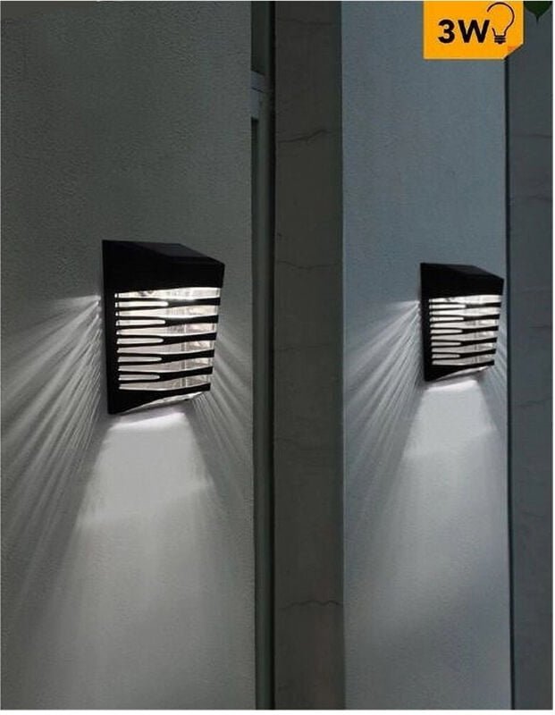 Trade Shop Traesio - Trade Shop - wiederaufladbare led-wandleuchte 3WATT mit solarpanel IP65 licht 3000K 6500K YH0614 -