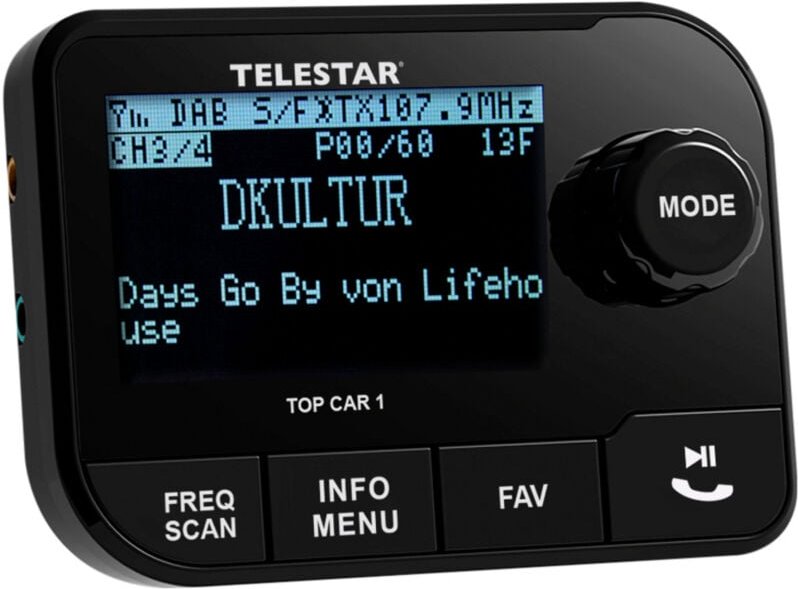 Telestar TOP CAR 1 DAB+ Empfänger Freisprechfunktion, Saugnapfhalterung