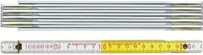 Gliedermaßstab 9802 Länge 2 m Breite 16 mm mm/cm eg iii Buche weiß-gelb