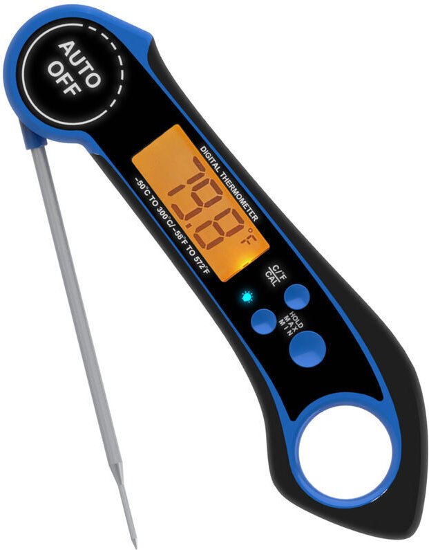 Wasserdichtes, faltbares elektronisches Lebensmittelthermometer aus Edelstahl