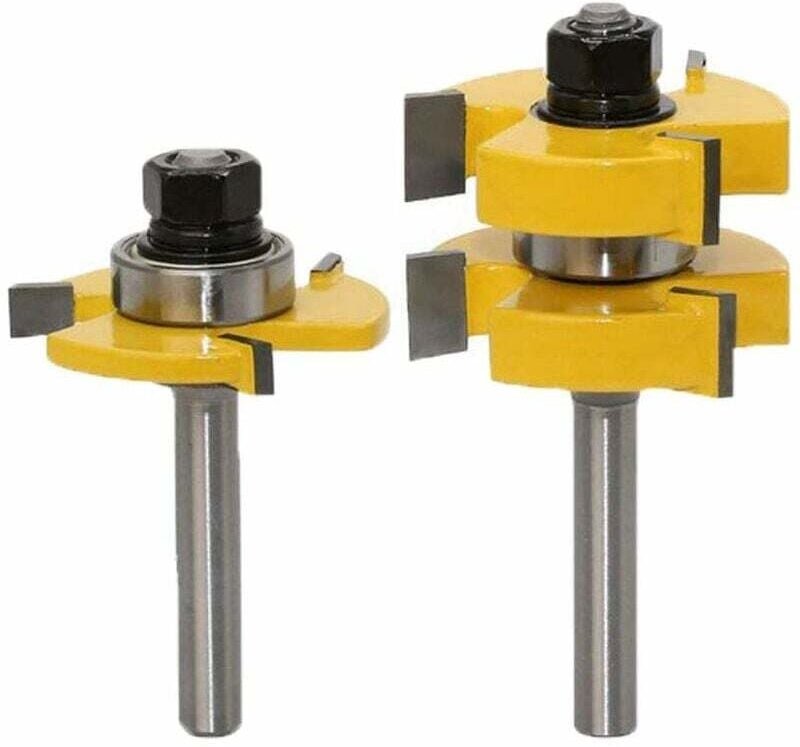 Nut- und Federfräser-Set, 8 mm Schaft, 1-1/4 Zoll Klingenlänge, T-förmige Fräser-Werkzeuge für die Holzbearbeitung