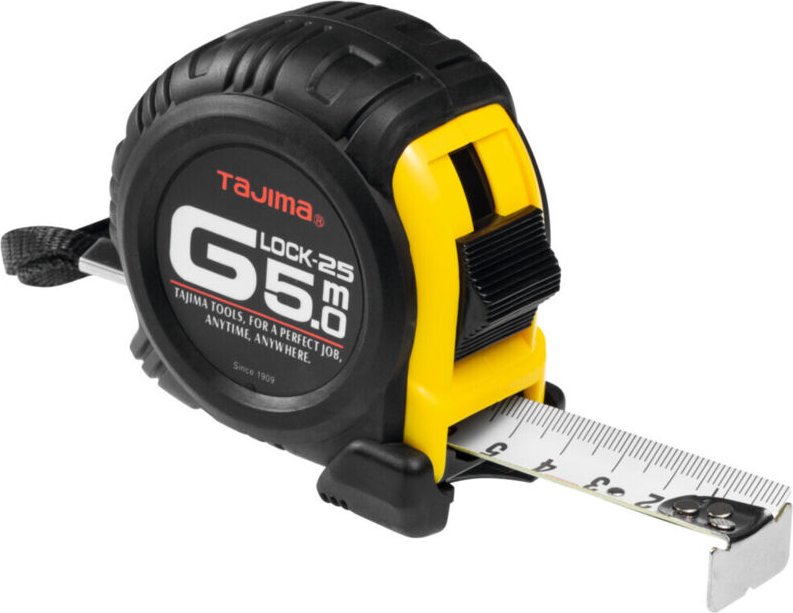 Rollbandmaß mit extrastarkem Gehäuseschutz, Bandlänge: 7 m - Tajima