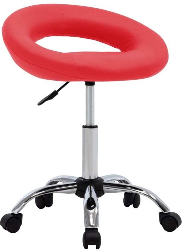 Arbeitshocker auf Rollen Rot Kunstleder vidaXL303785