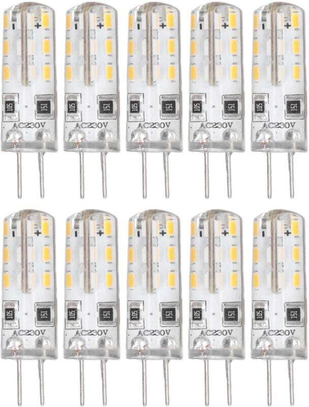 10 Ampoules LED G4 1.5W Blanc Chaud 3000K 110LM AC220V Base Bi-Broche Silicone Éclairage Paysage