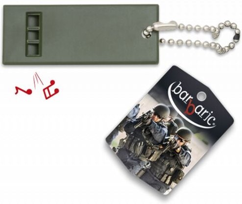 Martinez Albainox - Grüne Trillerpfeife mit barbarischer Kugelkette, kleine Größe, Blisterpackung