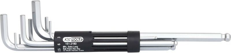 Ks tools 3 in 1 Innen6kant-Winkelstiftschlüssel-Satz,8-tlg xl, Kugelkopf ( 151.2180 )