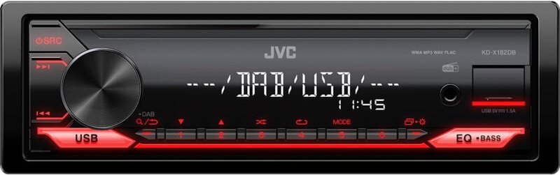 JVC KD-X182DB Autoradio Anschluss für Lenkradfernbedienung, DAB+ Tuner
