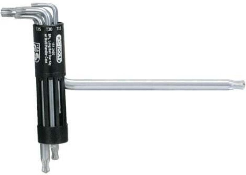 Satz mit 8 langhalsigen TORX®-Schlüssel mit Kugelkopf, T10 bis T50