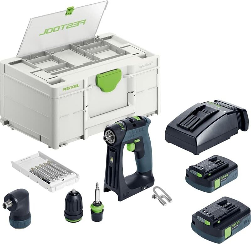 Akku-Bohrschrauber cxs 18 c 3,0-Set, incl. 2 x Akku, Schnellladegerät, Zubehör - Festool
