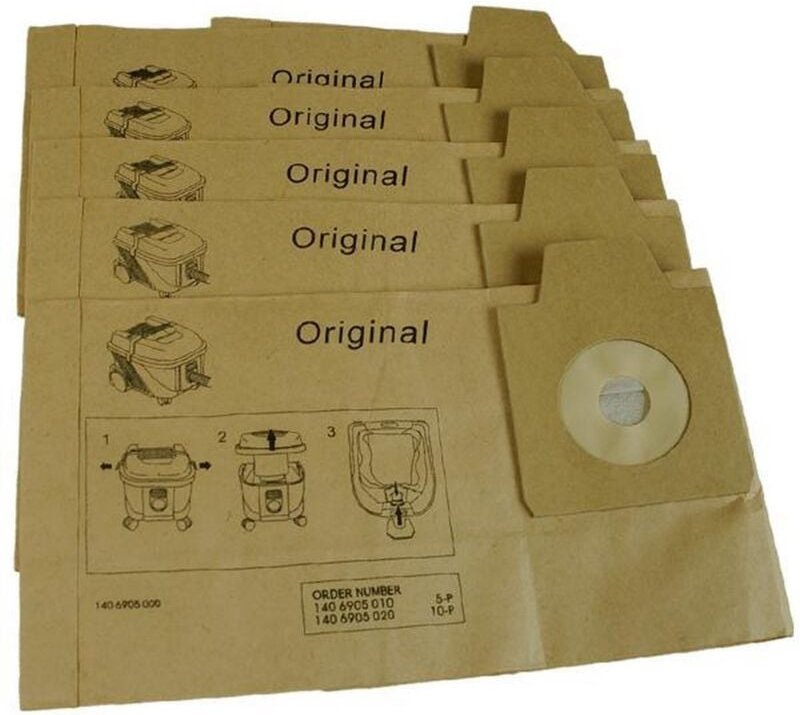 Ersatzteil - 10er Pack Staubsaugerbeutel - - NILFISK, ELECTROLUX, SIPLEC, VOLTA