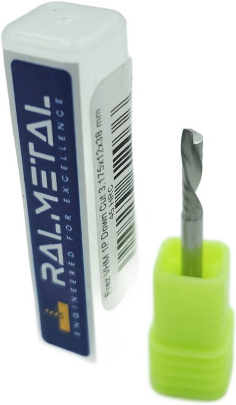 1P VHM Abwärtsschnittfräser 3,175 x 12 x 38