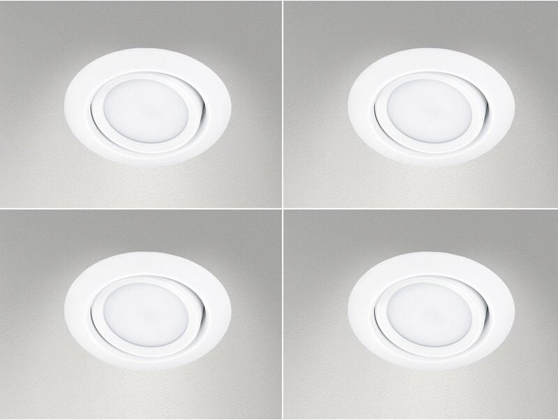 Trio Leuchten - Runder led Einbaustrahler Decke im 4er Set schwenkbar Weiß matt 5 Watt