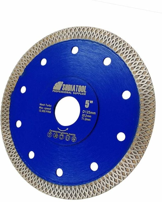 Yoyo - Marmorsägeblatt Diamant Porzellanfliese Keramik Trockentrennscheibe Werkzeug Blau Filetscheibe 125mm