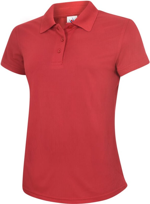 Damen Ultra atmungsaktives Polo-Arbeitsshirt Rot 2XL 200 g/m² 100 % Polyester