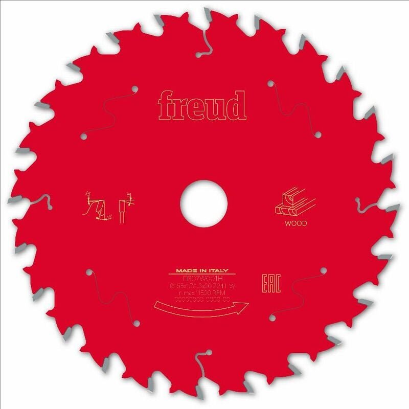 Freud - Sägeblatt für kabelgebundene/drahtlose Handkreissäge Ø165 1,7/1,3 A20 Z24 ba 15° - F03FS09686 -FR07W001H