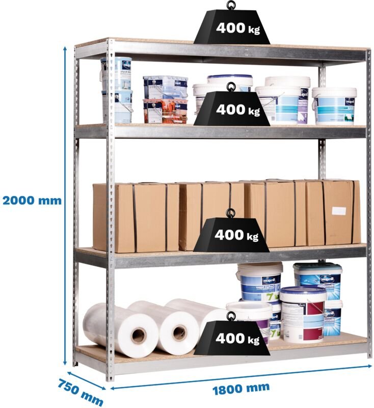 simonrack Moderne Metallregal aus Metall und Holz