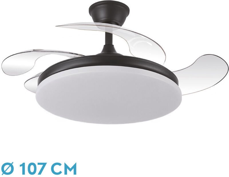 DC Deckenventilator "Trident", dimmbar mit Fernbedienung (59W 3CCT 6980lm), schwarz