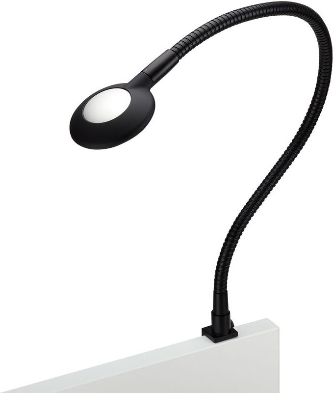 JUNKER Lighting LED Bettleuchte / Leseleuchte LUCE schwarz mit flexiblem Leuchtenarm und Touchsensor