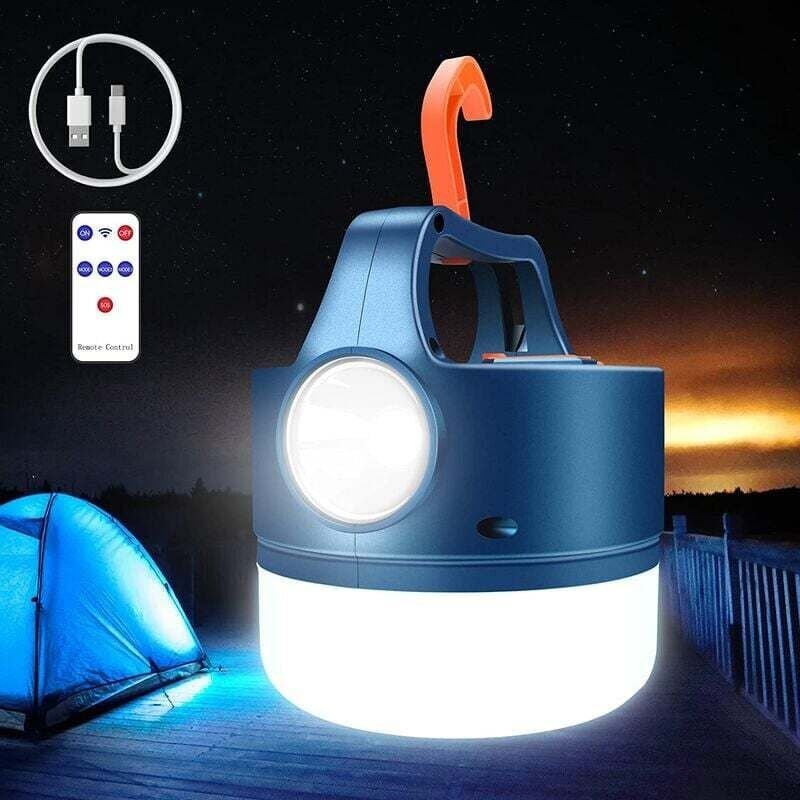 Thumbnail - Lantern D, wiederaufladbare USB- oder Solar-Campinglampe, 2400 mAh, Taschenlampenlampe, 5 Modi, wasserdicht, tragbar, zu...