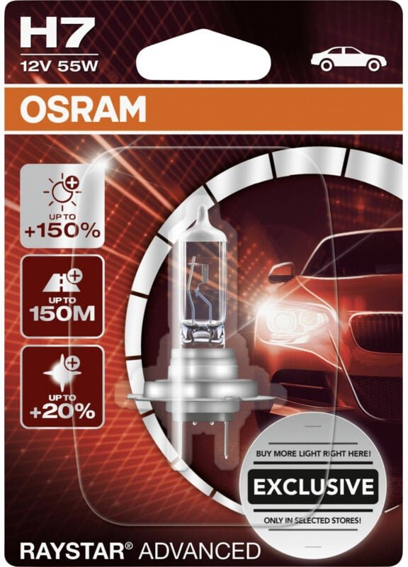Osram - gll H7 Raystar Advanced +150% 12V 55W, 1 Stück Autoteile