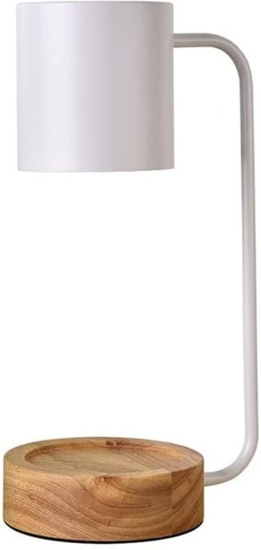 Dimmbare und umschaltbare Aromatherapie-Kerzenlampe aus Holz für das Bett, flammenloser elektrischer Kerzenwärmer, auf u...