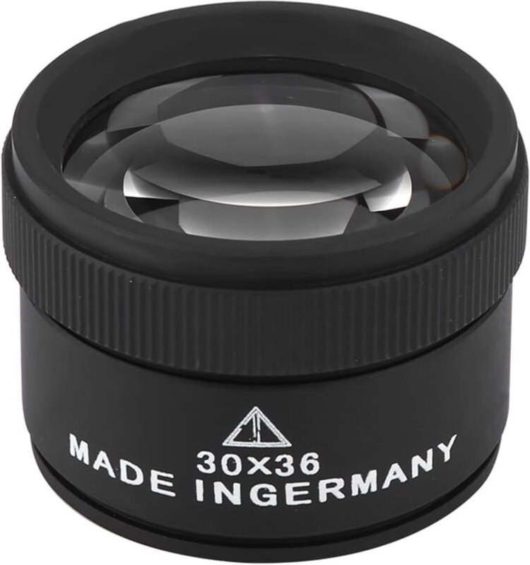 30X Loupe de Bijoux, Grossissantes Pièces Monnaie Professionnelle Lentille Optique Alliage Plaqué Portable Mini Microsco...