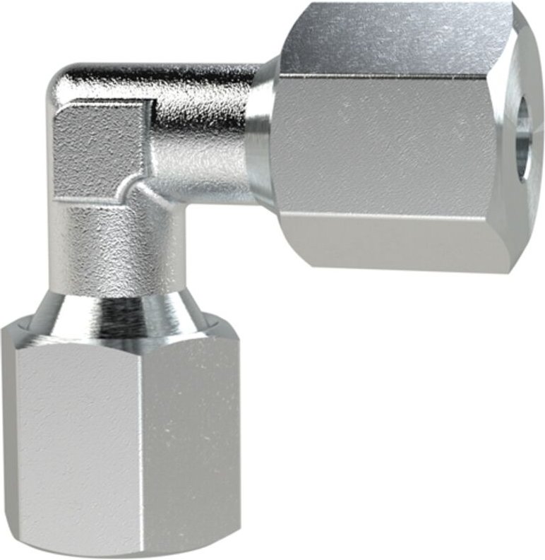 Winkel-Verschraubung, Rohr-Außen-Ø 8 mm, Stahl verzinkt, 100 bar - Riegler