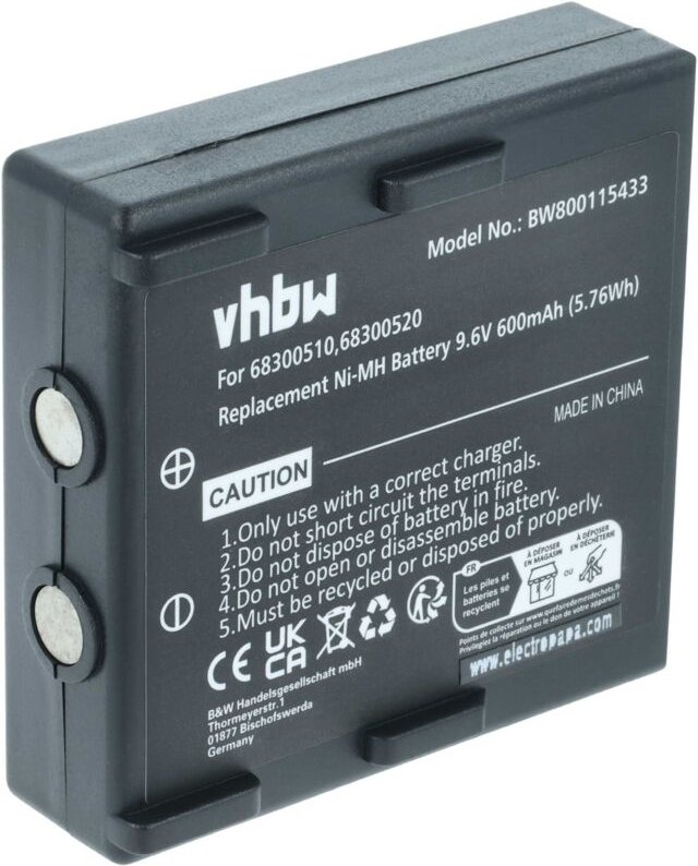 Vhbw - Akku kompatibel mit Potain Ergo, Nova, P-63418-95, 346 Industrie-Funkfernsteuerung Fernbedienung (600 mAh, 9,6 v,...