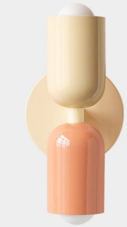 Moderne E27 Wandleuchte Innen Metall Wandlampe für Schlafzimmer Wohnzimmer Flur Küche Bar Creme+Rosa