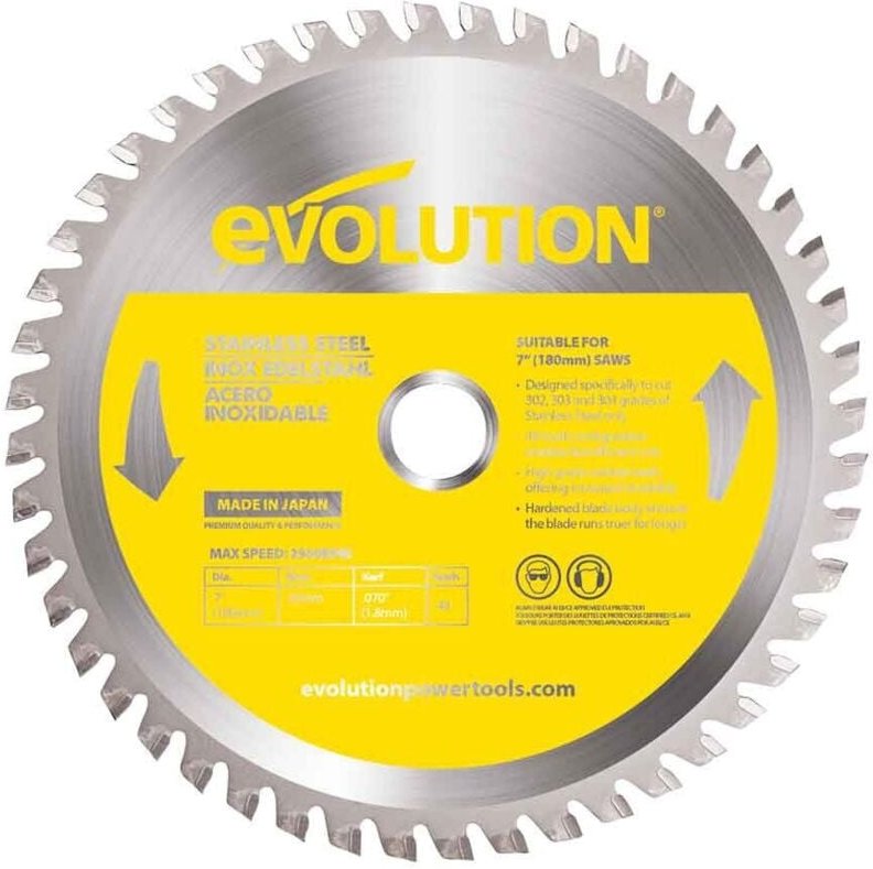 Evolution TCT Widia Edelstahl-Sägeblatt 185 mm / 48 Zähne für Kettensägen