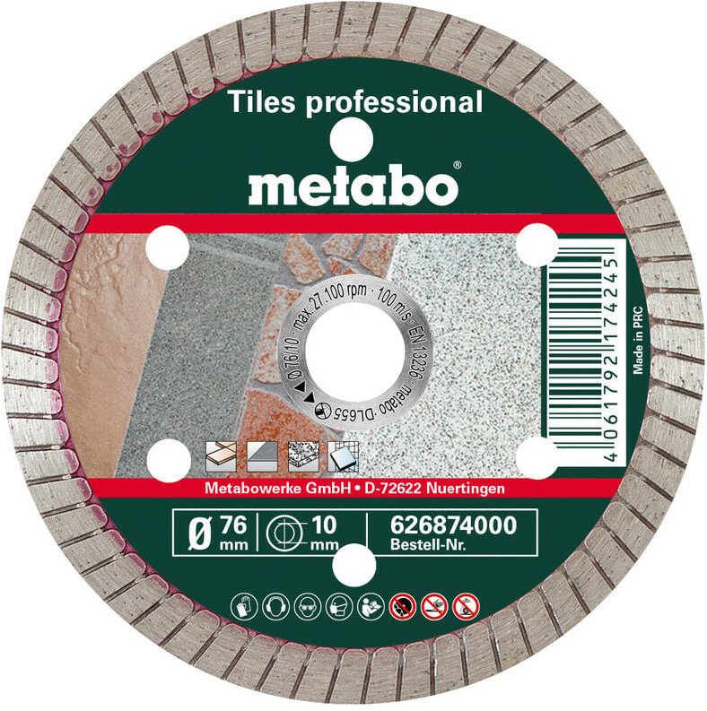 Metabo - Diamanttrennscheibe, 76x10,0mm, 'tp', Fliesen 'professional' (626874000)