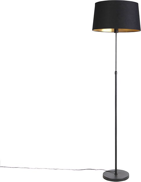 Schwarze Stehlampe mit schwarzem Schirm verstellbar 45 cm - Parte