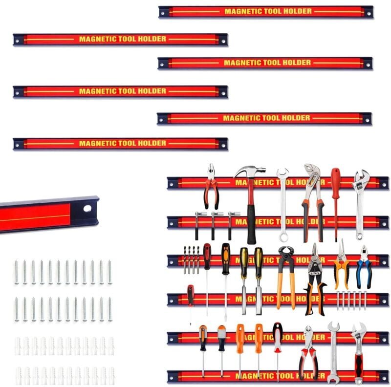 GIANTEX 12 x 46 cm Magnetic Strip Tool Strong Magnetic Tool Holder Wall Magnetic Rail for Tools Wall Holder Magnetic Too...