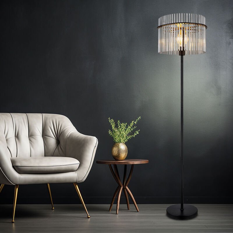 Globo - stehlampe - Gorley - schwarz - metall - Ø 38cm - E27 -