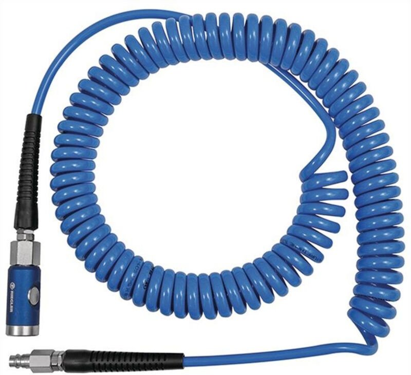 Riegler Spiralschlauch-Druckknopf-Sicherheitskupplung-Set pu ø 12 x 8 Länge 6 m - 158195