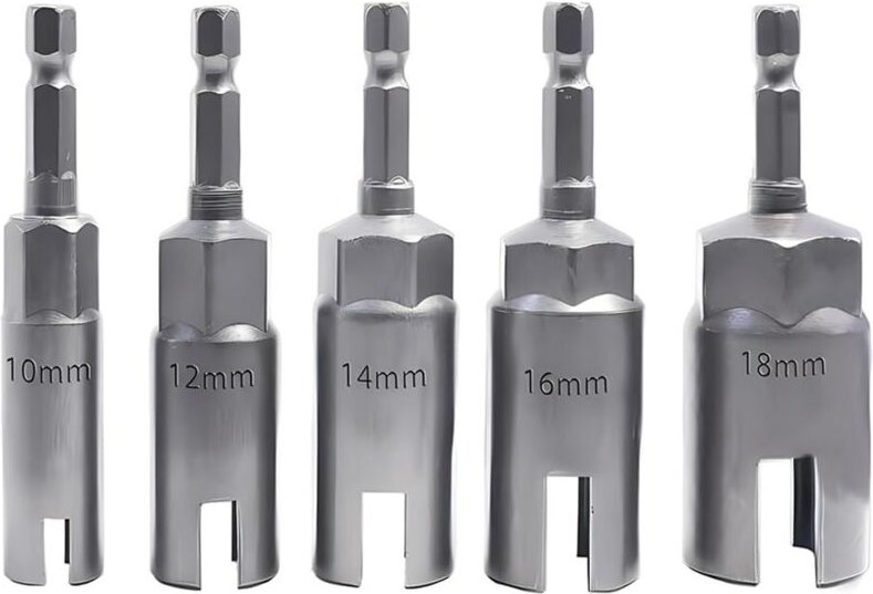 Set mit 5 1/4"-Sechskant-Tieflochbohrern - 10-18 mm - Bohrwerkzeug für Muttern, Schrauben, Bolzen und Platten - Ideal fü...