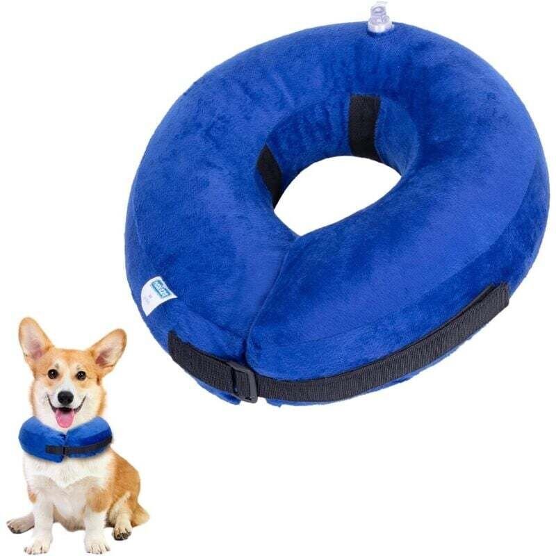 Vtizikl Collier gonflable pour chiens et chats, collier de protection réglable, collier de protection confortable avec f...