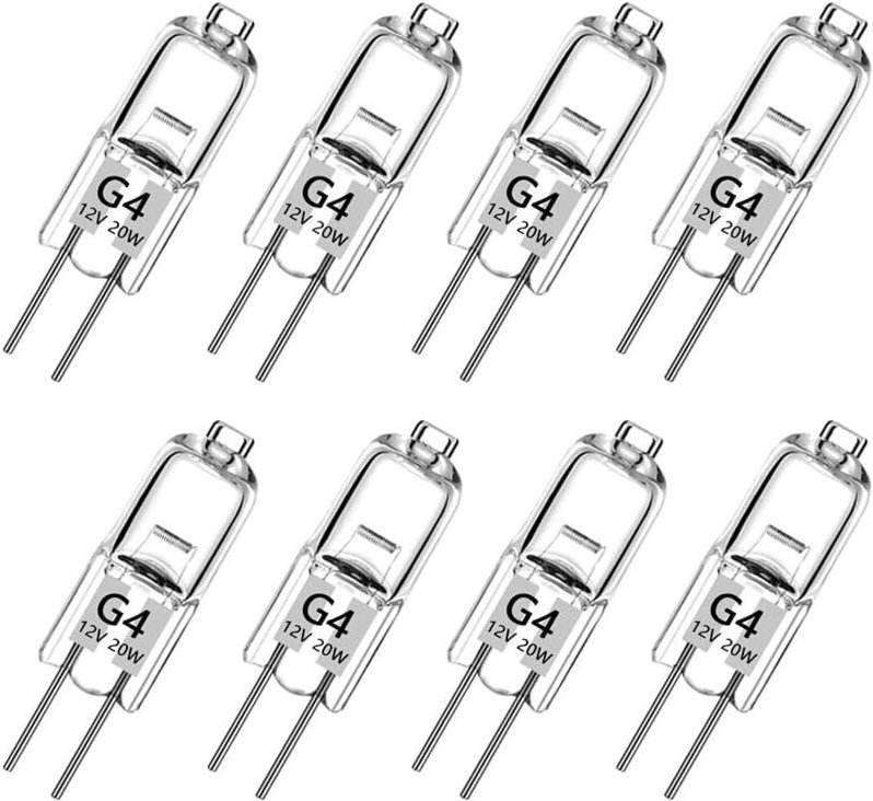 G4-Halogenlampe, G4-Warmweiß-Glühbirne, 12 V, 20 W, 2800 K, 240 lm, dimmbar, Halogenlampe, klare Kapsellampe für Pucklic...