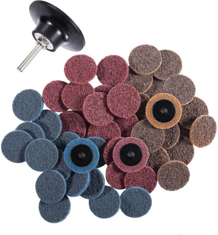 46 schnell austauschbare 2-Zoll-Schleifscheiben, 1 1/4-Zoll-Stützteller, zum Schleifen, Polieren, Veredeln, Rost- und Fa...