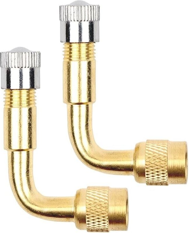 2er-Pack 90-Grad-Ventilverlängerung, Kupfer-Ventilverlängerung für Autoventil-Winkelventil, Reifenventil für Auto, Motor...
