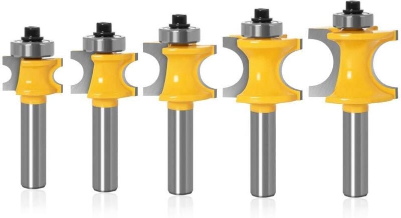 ZVD - Stück 8 mm Halbrundschaft Bullnose Fräser Holzbearbeitung Fräser Radius 3/8', 5/16', 1/4', 3/16', 1/8, Holzbearbei...