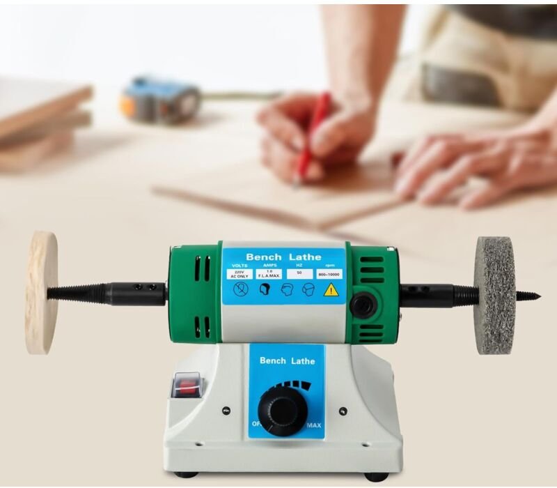 Poliermaschine Tisch Polierer 320W, Tischpolierer Poliermaschine Kleine 800-10000rpm, Einstellbare Kleine Poliermaschine...