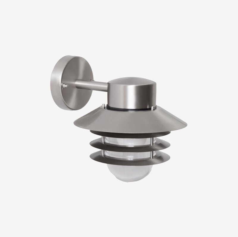 Uvona-Außenwandleuchte aus Edelstahl Grau Chrom - Sklum