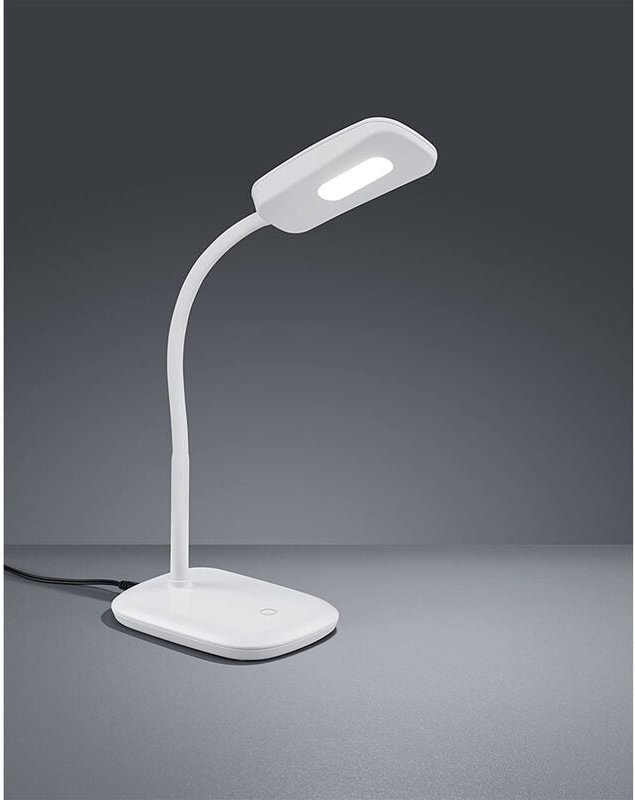 Thumbnail - Defibrico - led Schreibtischleuchte boa in Weiß mit Flex Gelenk & 4-fach Dimmer, 36cm