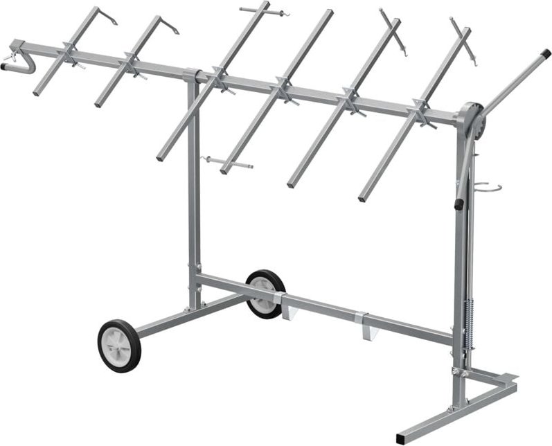 Drehlackierständer 2300 x 610 x 1340 mm, mit 4 Haubenhalter und 2 Spoilerhalter, Lackierständer verstellbar für Kotflüge...