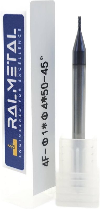 Vollhartmetall-Fräser 1 x 4D x 50 mm, 4 Schneiden, 45 HRC