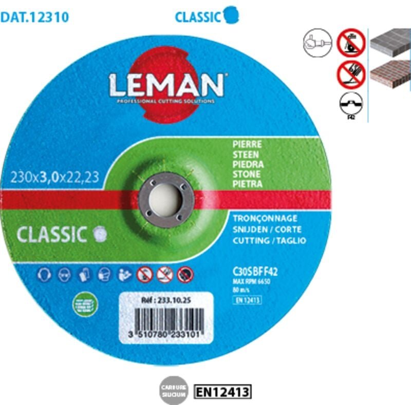 Thumbnail - Abgesägter Stein-Trennscheibe versetzt, Classic ø 125, Bohrung 22,23, Dicke 3 mm, Packung zu 25
